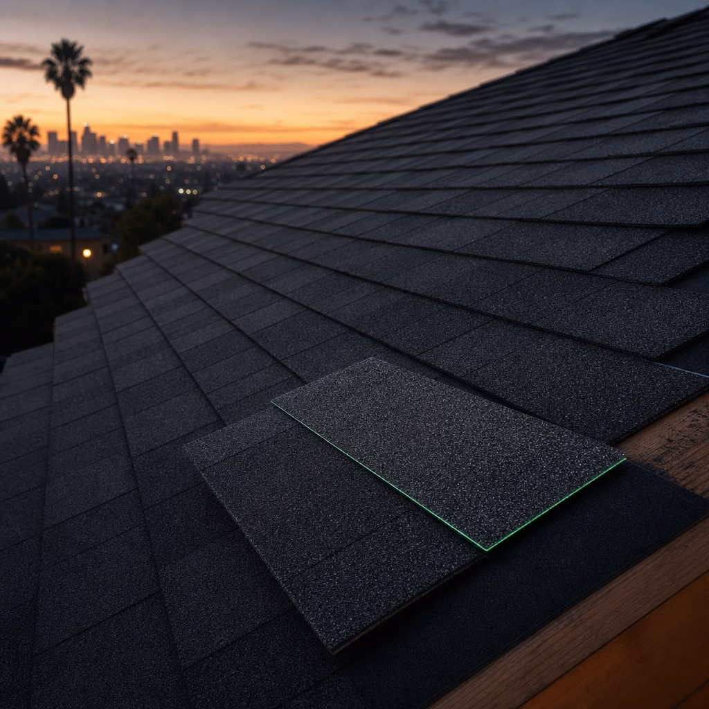 Roof installation Los Angeles, asphalt shingle system on a home