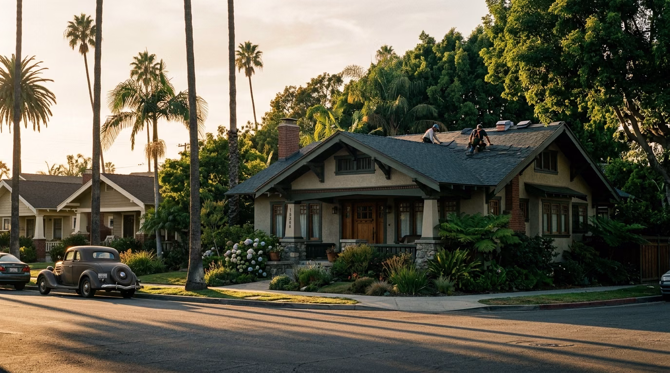 New shingle roof on a Craftsman bungalow in Long Beach