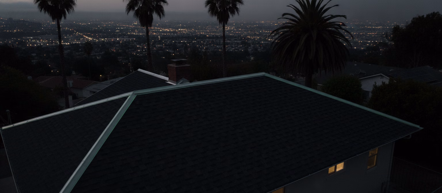 Completed roof replacement Los Angeles home with new architectural shingles