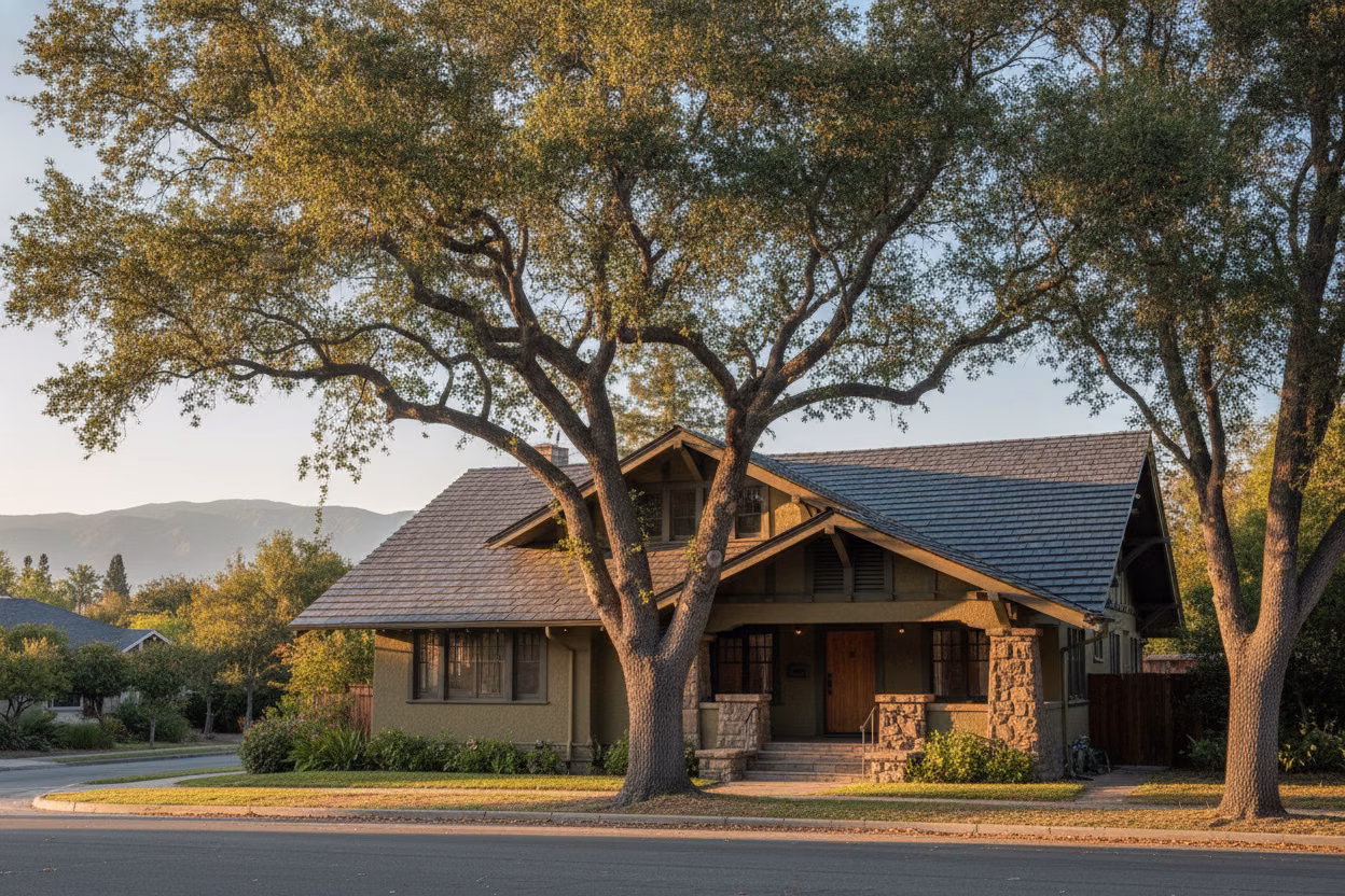 New dimensional shingle roof on a Craftsman bungalow in Pasadena