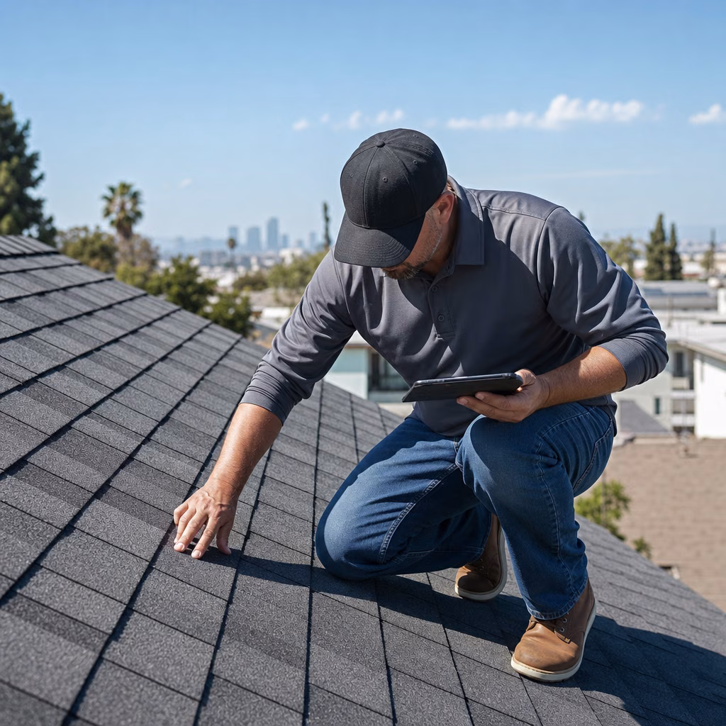 Insurance roof certification inspection by a licensed Los Angeles roofer