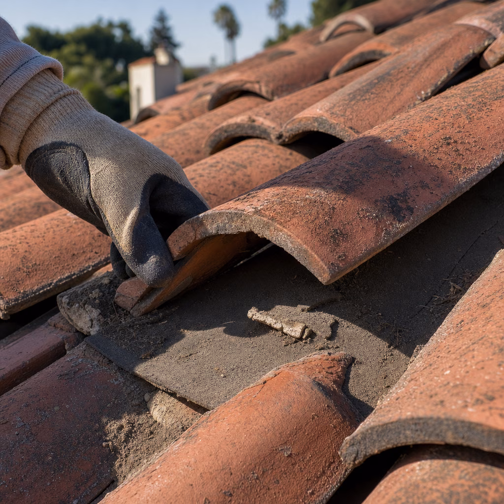 Roof certification cost inspection on a Los Angeles tile roof