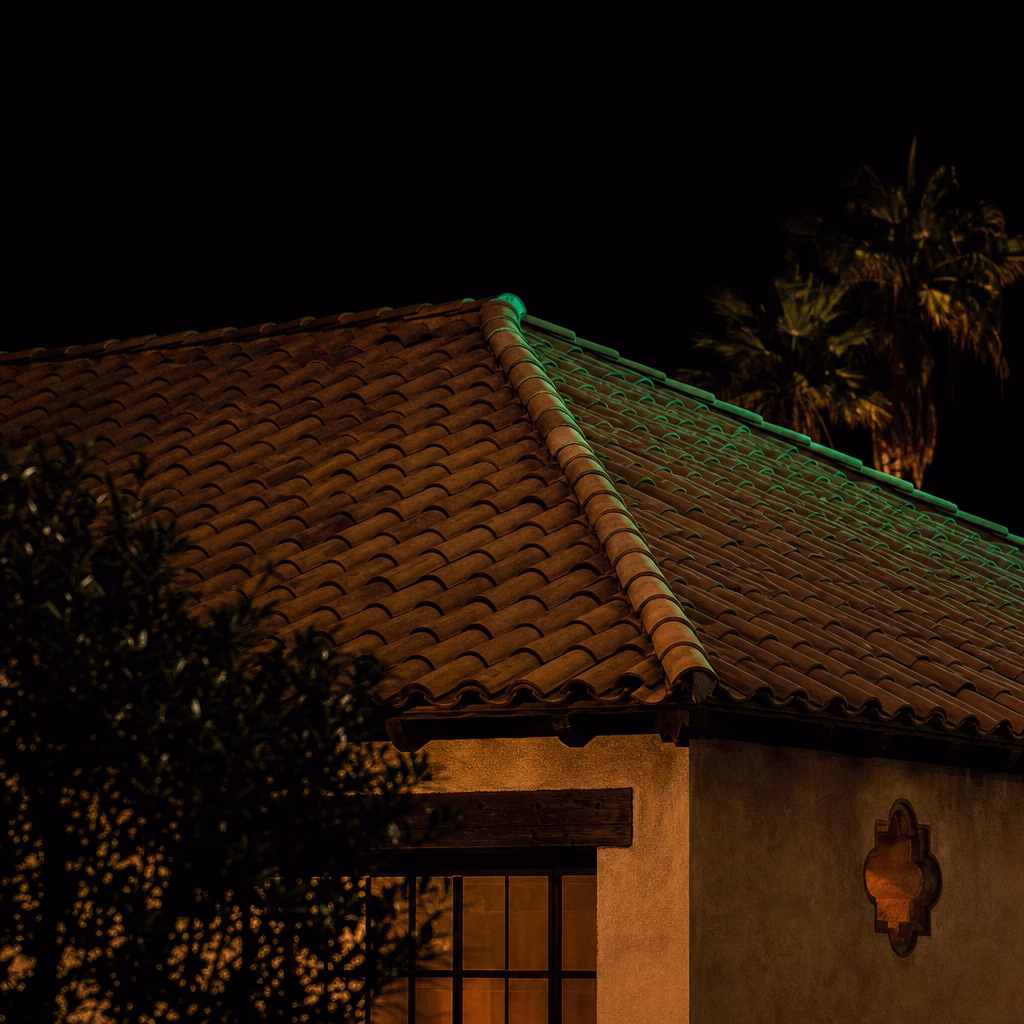 Clay tile roof on a Spanish-style Los Angeles home